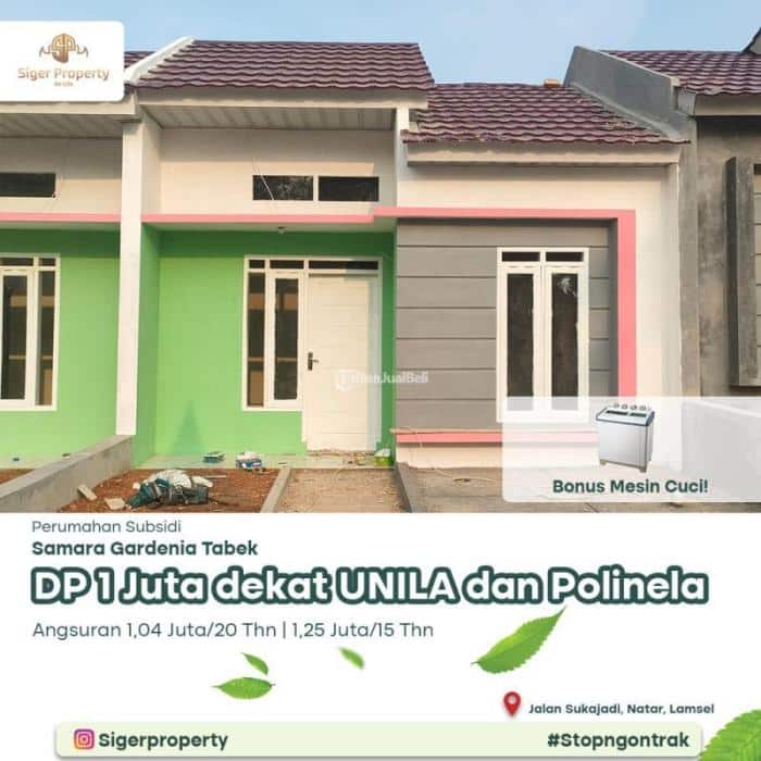 Dijual Rumah Subsidi Tipe 36/72 2KT 1KM Siap Huni di Bandar Lampung ...