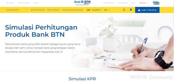 Simulasi cicilan KPR