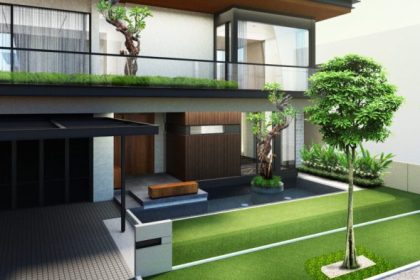 Kawasan perumahan baru dengan fasilitas olahraga dan taman hijau