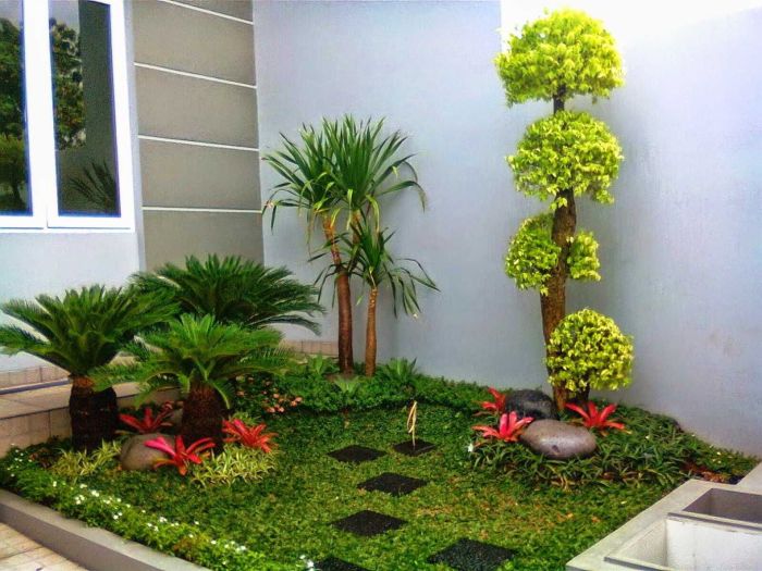 Taman minimalis desain belakang kecil contoh lahan ruangan tanah sisa garasi teras membangun 1550 rumahminimalisoi menata tipe surabaya tukang coolest