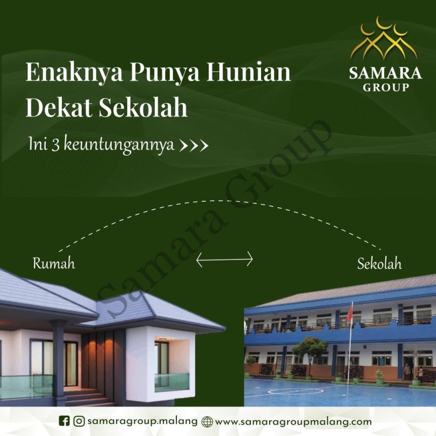 Rumah dekat fasilitas umum seperti pasar, sekolah, dan rumah sakit