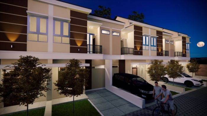 Perumahan minimalis modern di kota besar