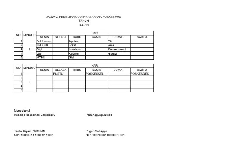 Jadwal pemeliharaan rutin rumah