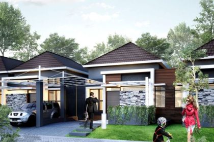 Perumahan minimalis modern di kota besar