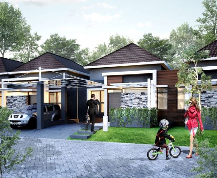 Perumahan minimalis modern di kota besar
