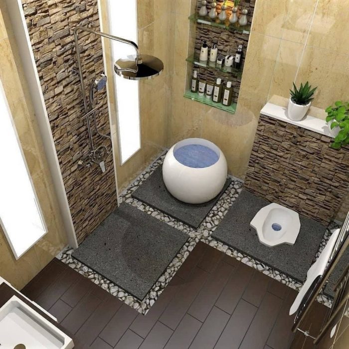 Desain interior kamar mandi kecil agar terlihat luas dan bersih