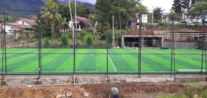 Contoh desain lapangan olahraga kecil dalam kawasan cluster atau kompleks rumah