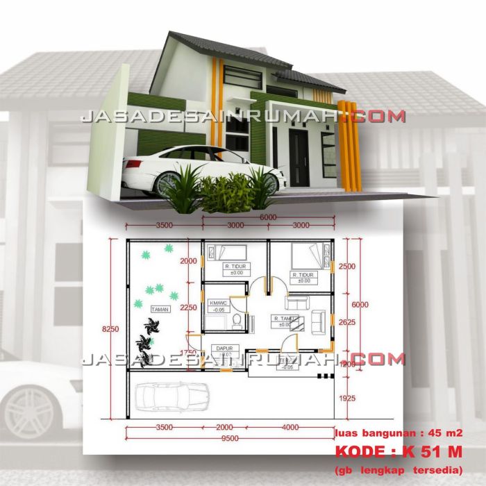 Rumah harga murah tipe 36 dan 45 dekat sekolah