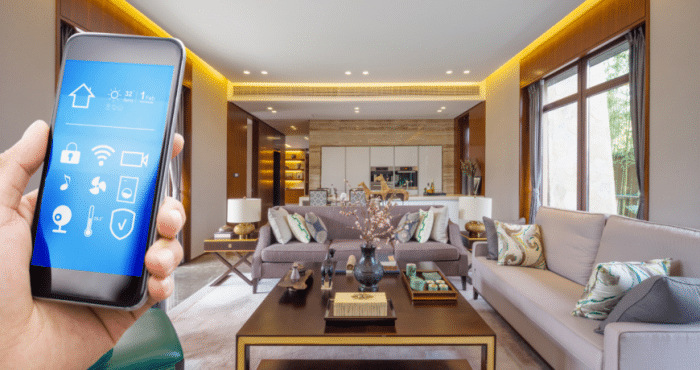 Perumahan modern dengan teknologi smart home dan sistem keamanan digital