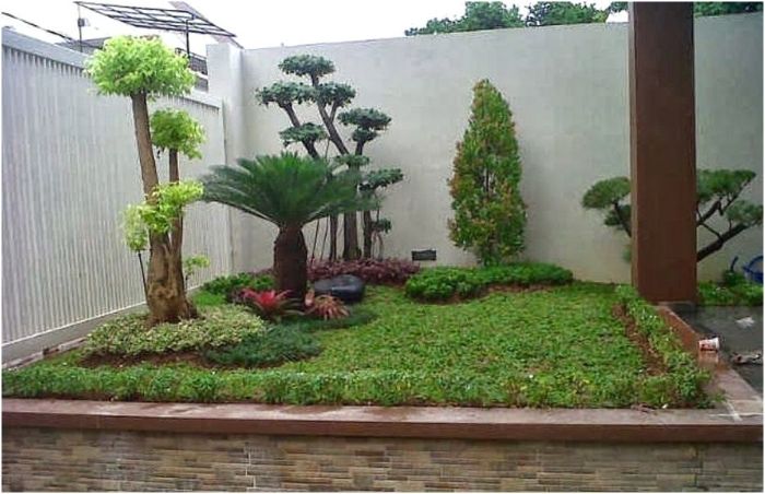 Desain taman kecil depan rumah minimalis modern