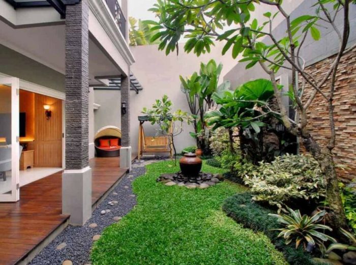 Desain taman depan minimalis sederhana contoh