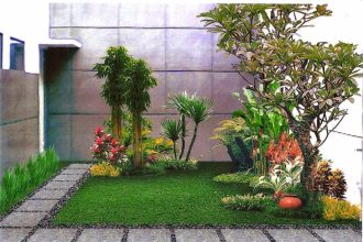Desain taman kecil depan rumah minimalis modern