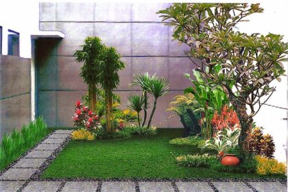 Desain taman kecil depan rumah minimalis modern