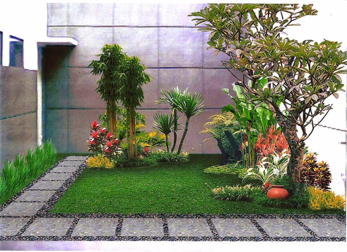 Desain taman kecil depan rumah minimalis modern