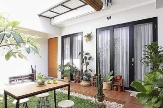 Taman desain minimalis rumput gajah cantik hias halaman mudah sendiri tukang tropis kolam tanaman depan hidup perbedaannya varigata malang tumbuhan