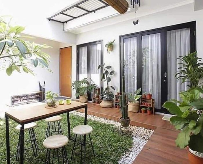 Taman desain minimalis rumput gajah cantik hias halaman mudah sendiri tukang tropis kolam tanaman depan hidup perbedaannya varigata malang tumbuhan