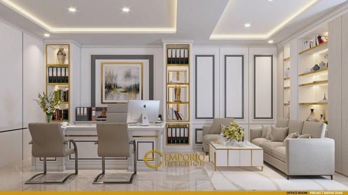 Inspirasi Desain Interior Ruang Kerja (Office Room) Mewah Bergaya ...