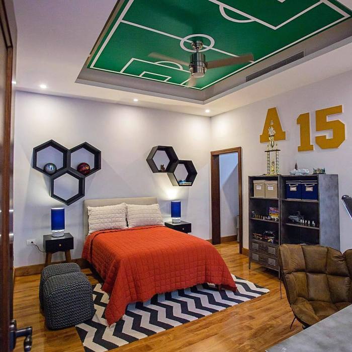Kamar laki dekorasi tidur desain cowok kos minimalis terbaru unik kreatif lagi ngetren atap hiasan ide dinding inspirasi nyaman sederhana