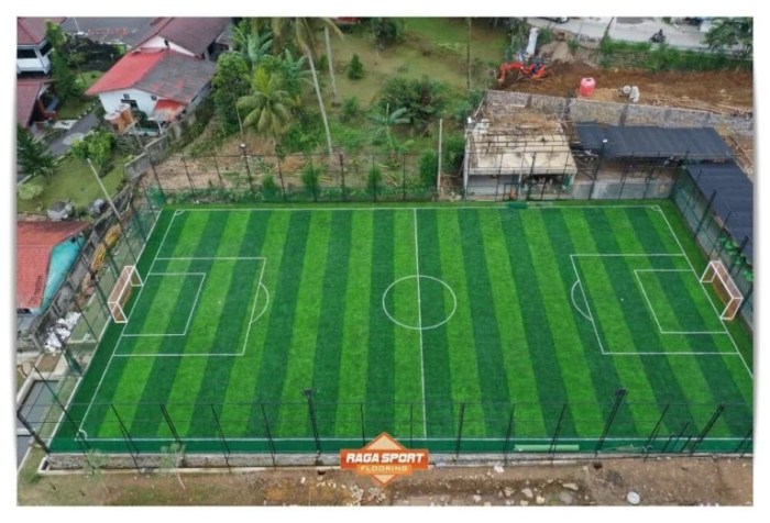Contoh desain lapangan olahraga kecil dalam kawasan cluster atau kompleks rumah
