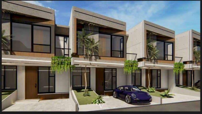 Perumahan minimalis modern di kota besar