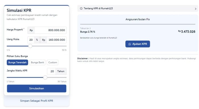 Cara menghitung cicilan KPR per bulan