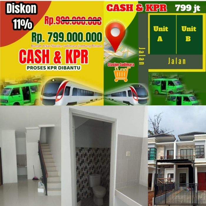 Rumah dijual murah dengan akses transportasi umum